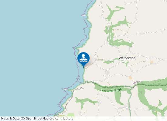 Welcombe Mouth Beach on the map