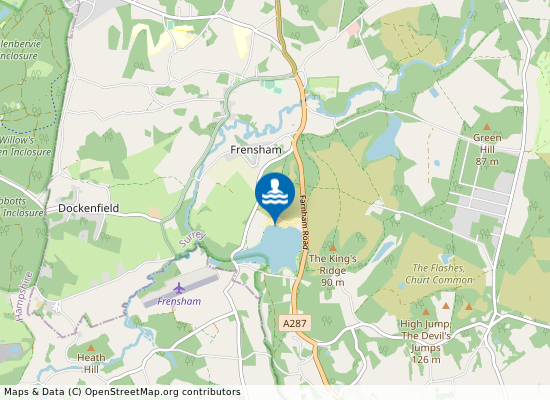 Frensham Great Pond on the map