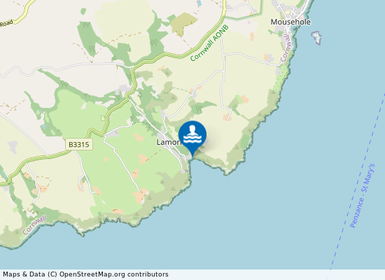 Lamorna Cove on the map