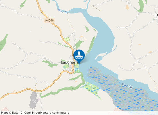 Laugharne Beach on the map