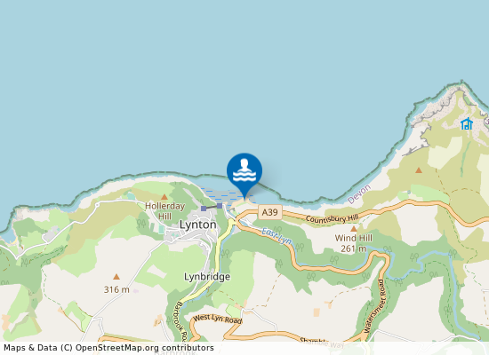 Lynmouth Beach on the map