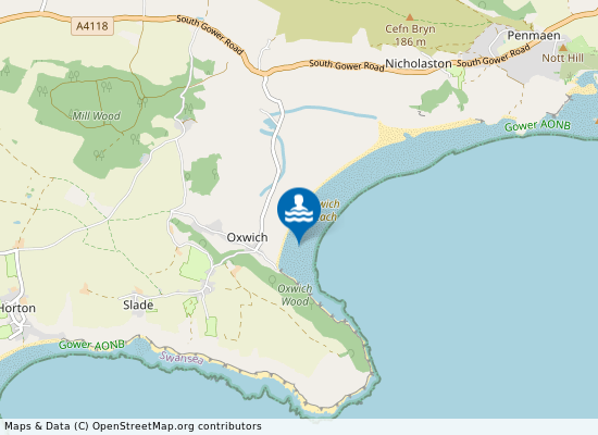 Oxwich Bay on the map