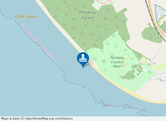 Pembrey Beach on the map