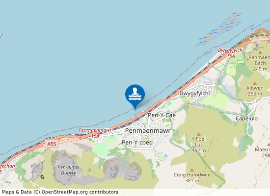 Penmaenmawr Beach on the map