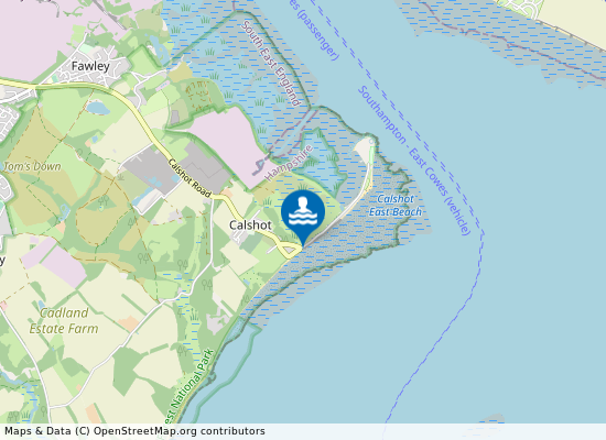 Calshot on the map