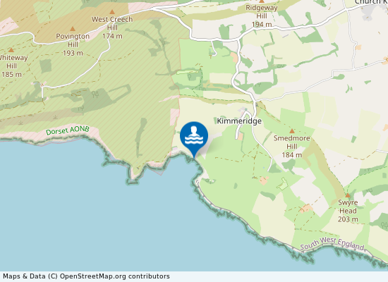 Kimmeridge Bay on the map