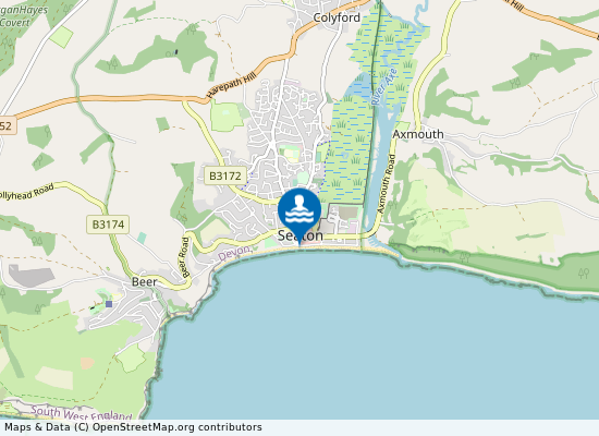 Seaton (Devon) on the map