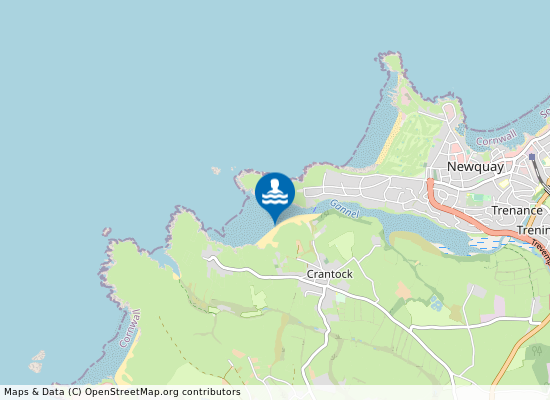 Crantock on the map