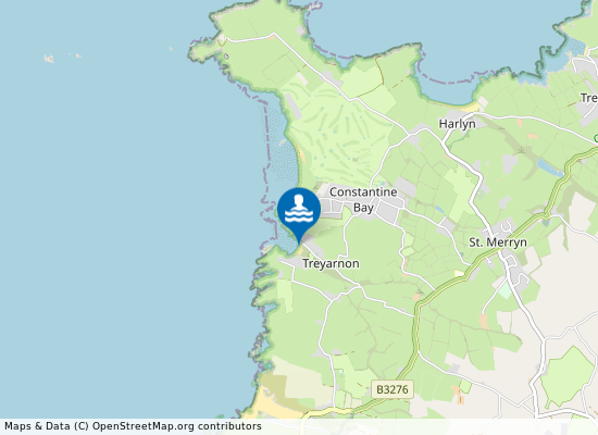 Treyarnon Bay on the map