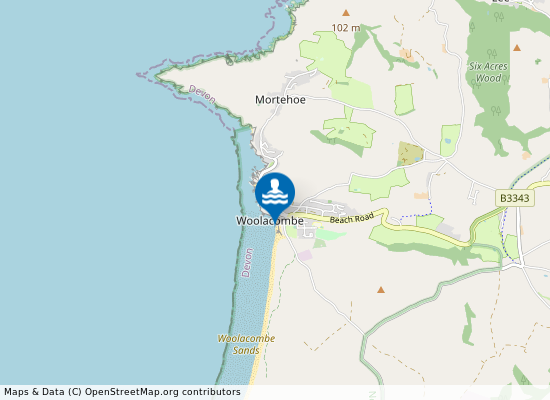 Woolacombe Village on the map