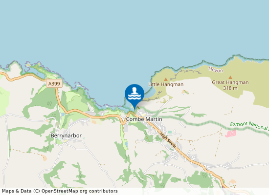 Combe Martin on the map