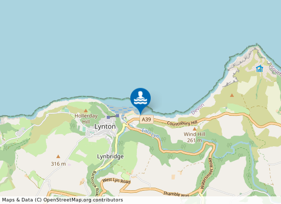 Lynmouth on the map