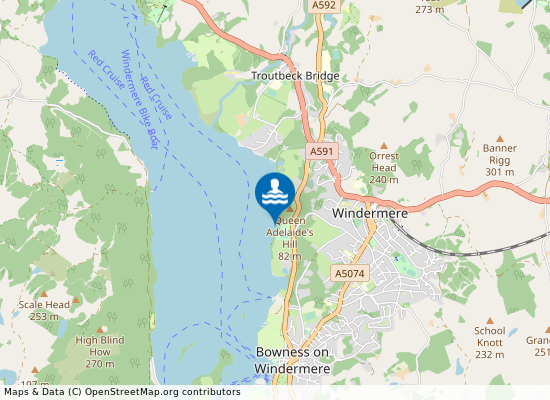 Windermere, Rayrigg Meadow on the map