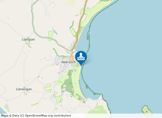 Abersoch Beach on the map