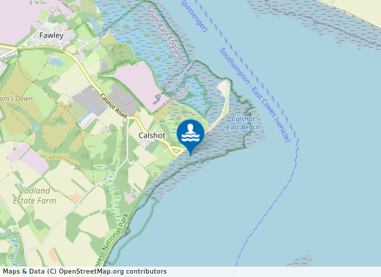 Calshot Beach on the map