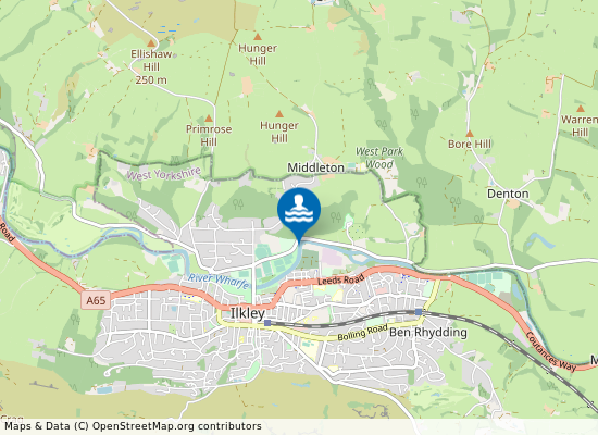 Wharfe at Cromwheel, Ilkley on the map