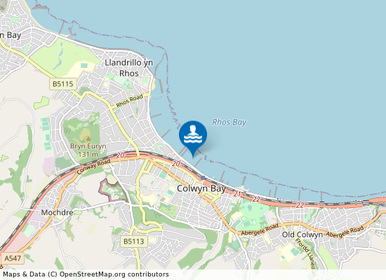 Colwyn Bay West Promenade Beach on the map