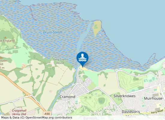 Cramond Beach on the map