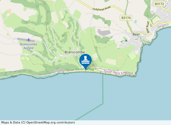 Branscombe Beach on the map