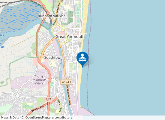 Great Yarmouth South on the map