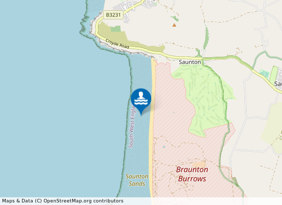 Saunton Sands on the map