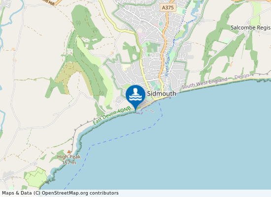 Sidmouth Jacobs Ladder Beach on the map