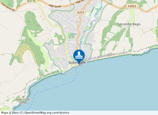 Sidmouth Town Beach on the map